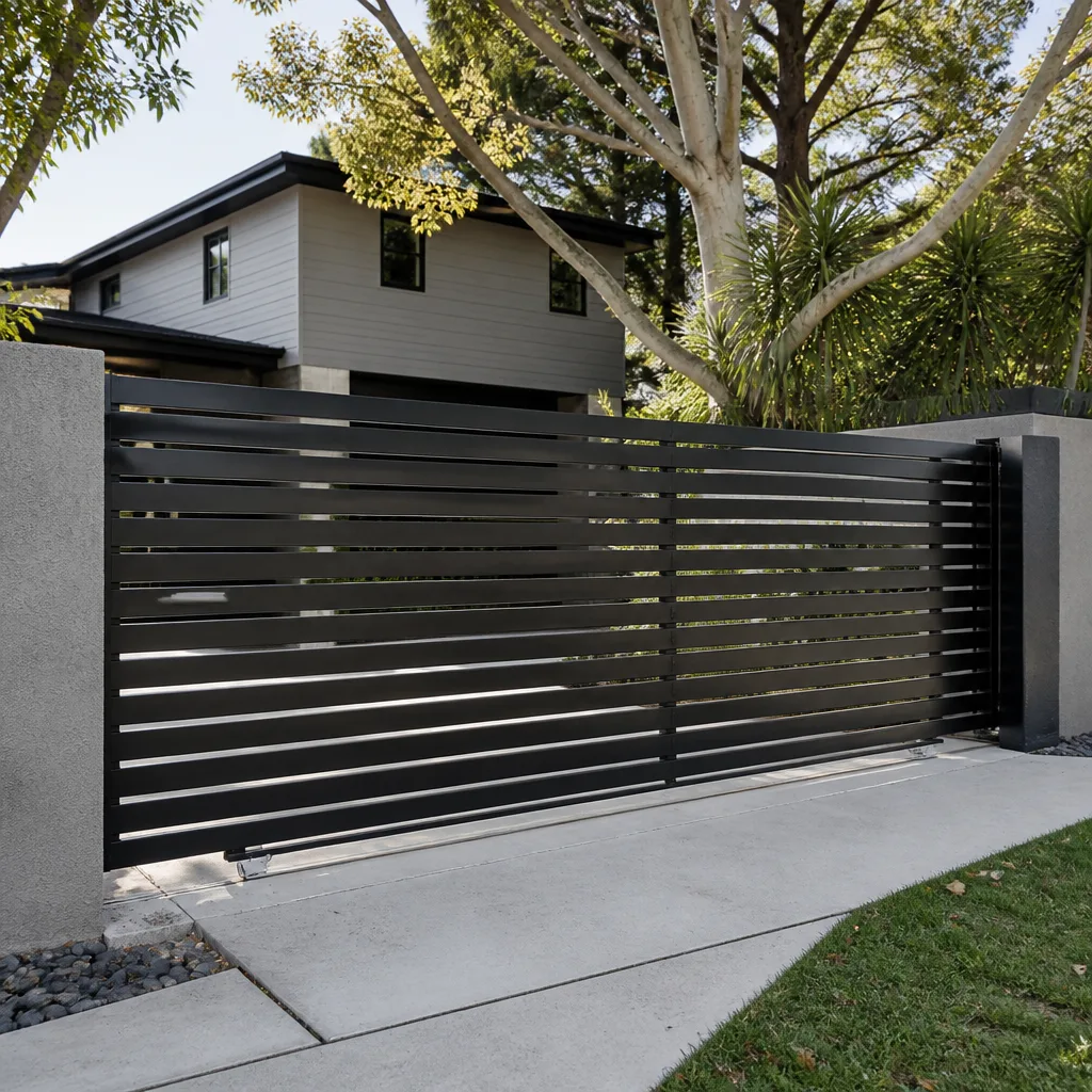 Sliding driveway gates